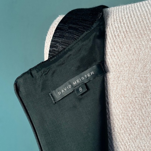 David Meister Little Black Dress | Waist Sash | Sleeveless Cocktail‎ | Size 8 - Picture 7 of 9